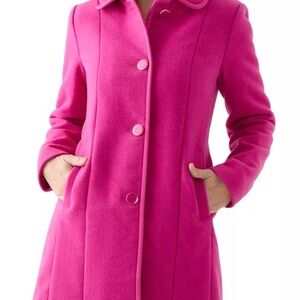 kate spade Hot Pink Wool Coat with Contrast Trim
